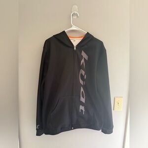 Kuat Hooded Jacket Men’s SZ L Full Zip Pockets Fleece Lined Cycling Gear Casual